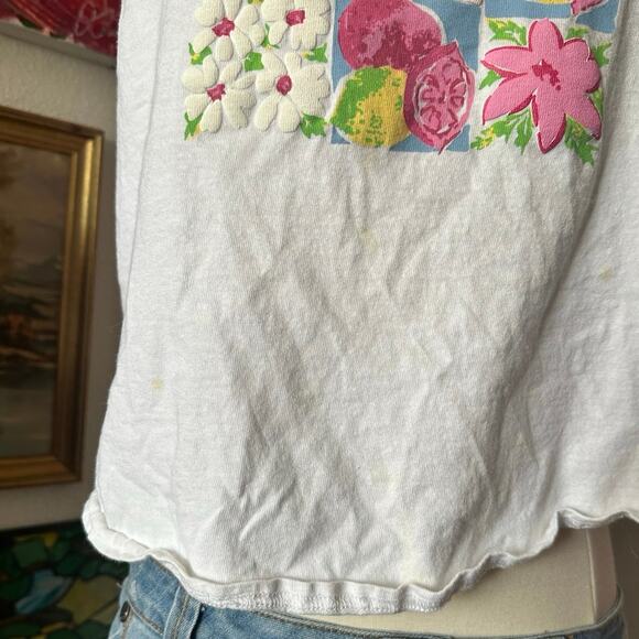 la sport bodywear white floral graphic tank top vintage y2k - Picture 2 of 4